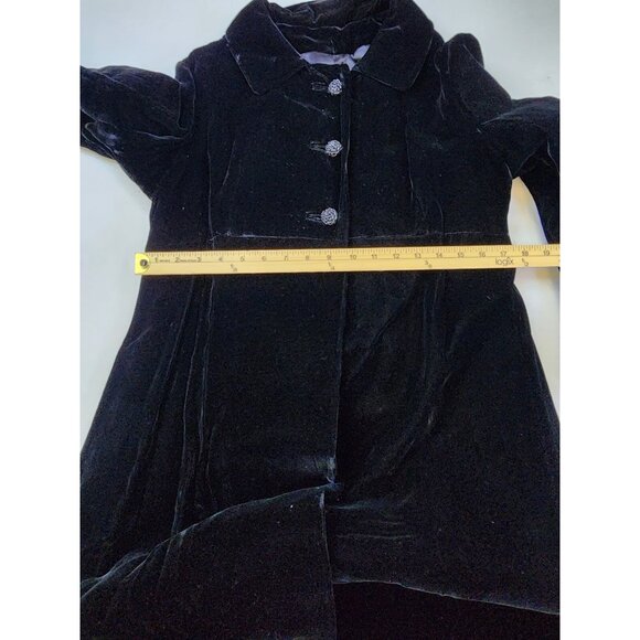 1940s Coat Black Velvet Women Small Opera Wedding Long Vintage Evening - Picture 9 of 11